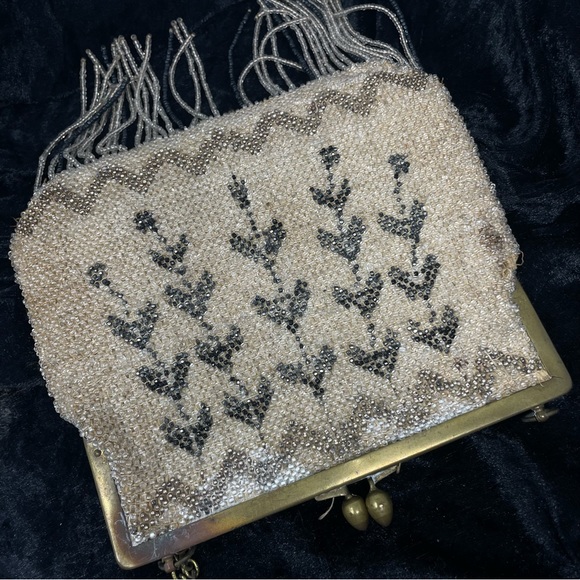 VINTAGE Beaded Purse with Beaded Fringe - Picture 2 of 5